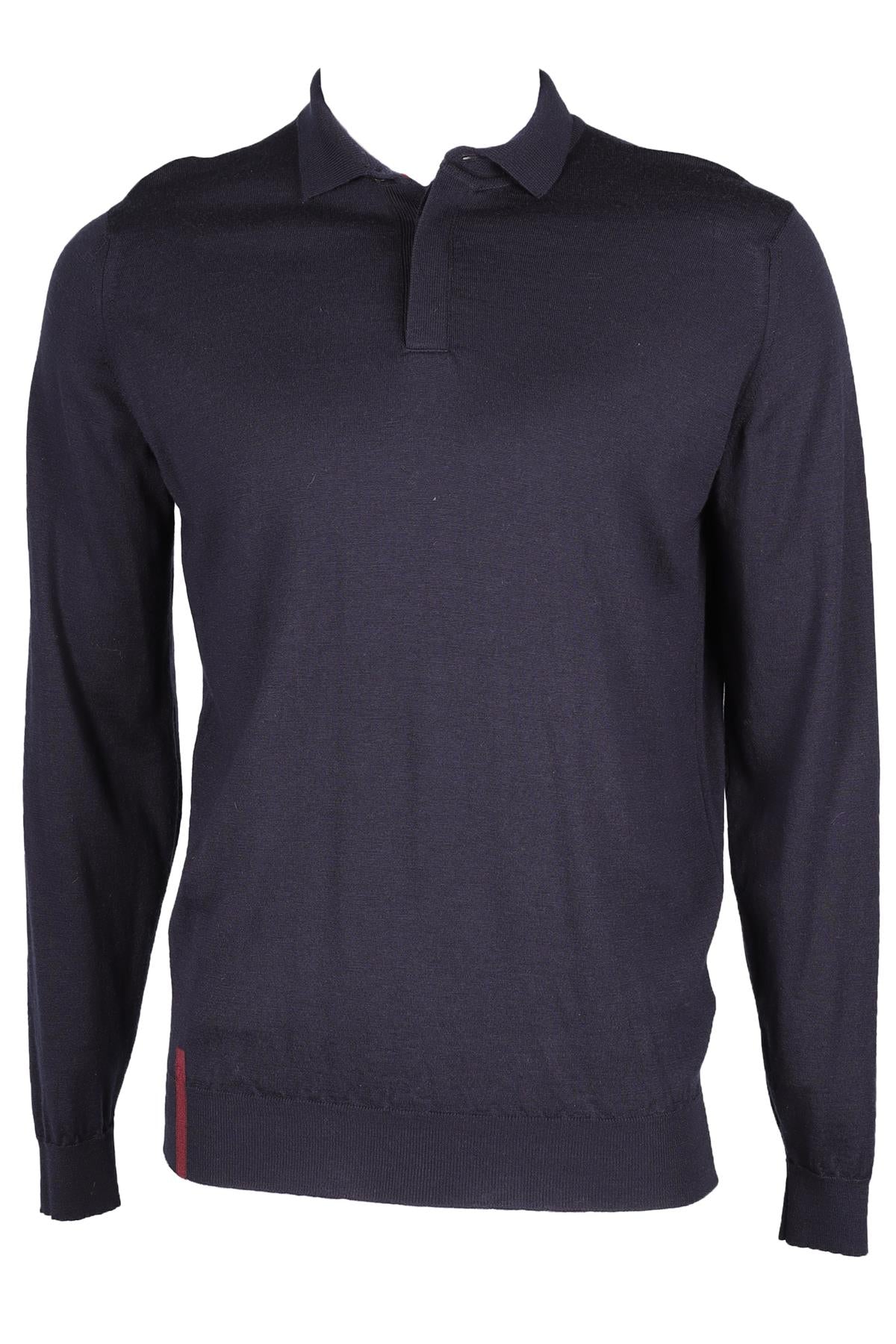 JOHN SMEDLEY NAVY MEN'S WOOL POLO SHIRT LARGE