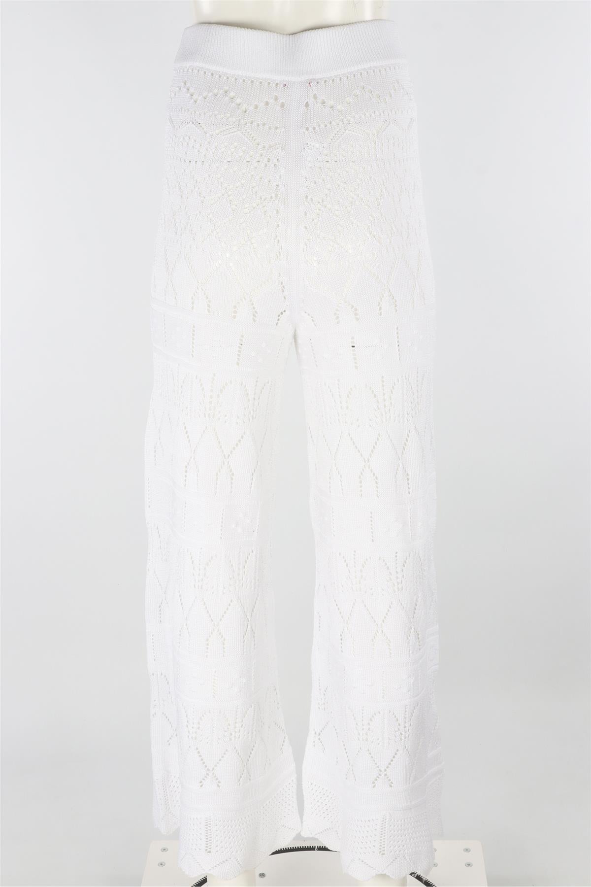 ERES WHITE CROCHET FLARED PANTS FR 40 UK 12