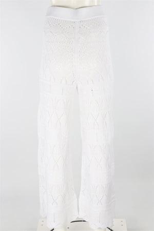 ERES WHITE CROCHET FLARED PANTS FR 40 UK 12