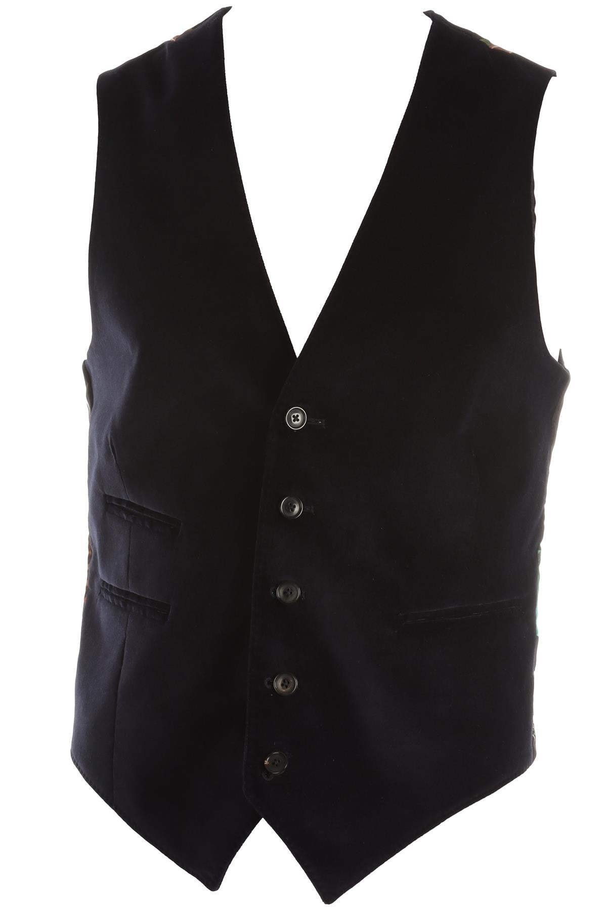 PAUL SMITH NAVY MENS VELVET WAISTCOAT UK/US 36 FR 36 IT 46