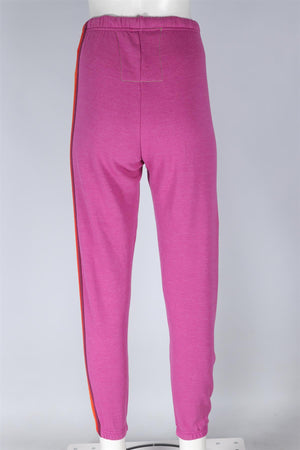 AVIATOR NATION PINK COTTON TRACK PANTS XSMALL