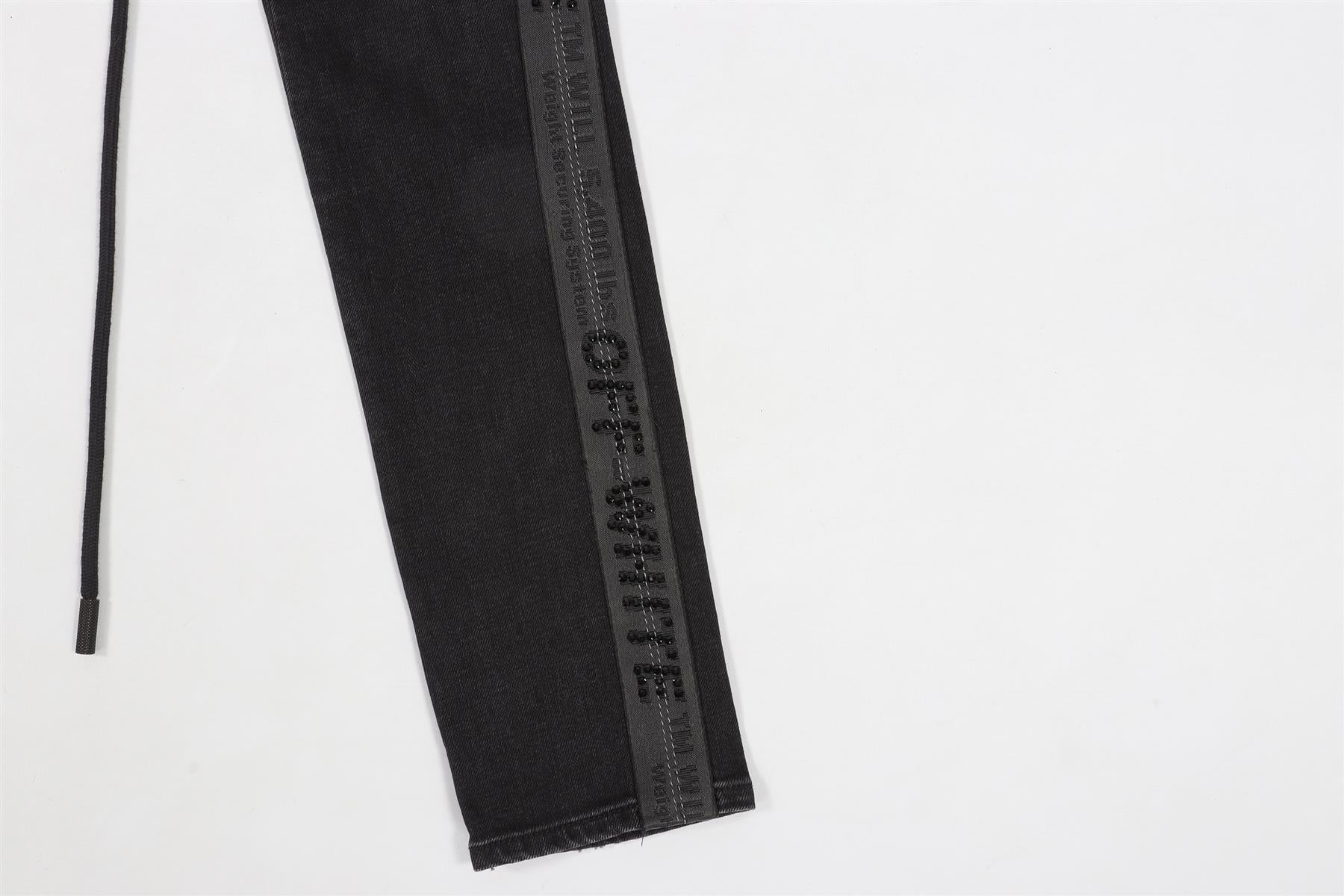 OFF-WHITE BLACK MID RISE SKINNY JEANS W25 UK 6-8