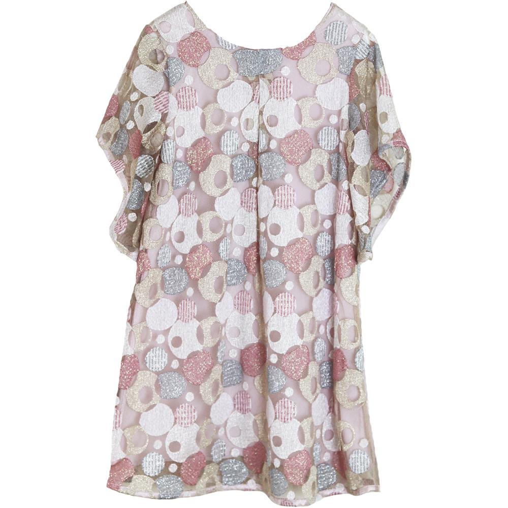 BLEU COMME GRIS KIDS GIRLS METALLIC EMBROIDERED DRESS 6 YEARS