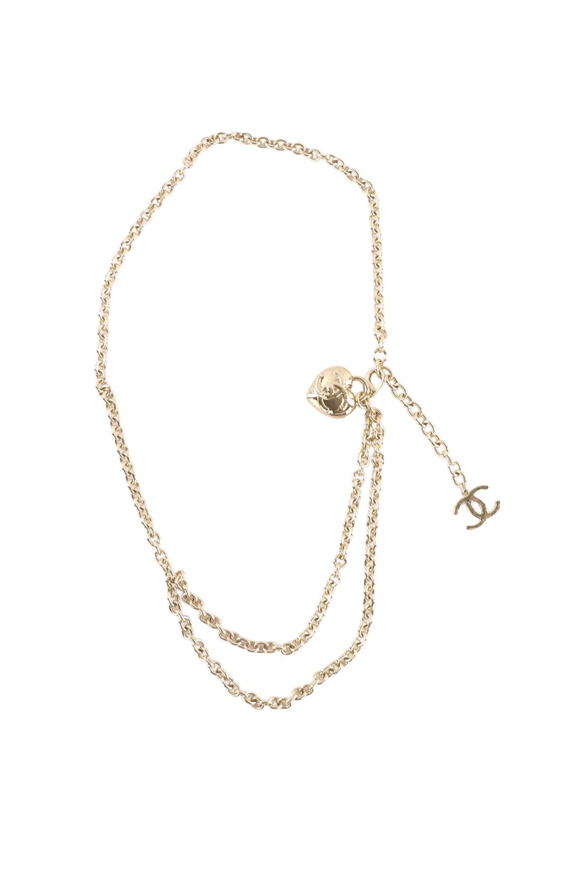 CHANEL GOLD 2022 HEART CHAIN WAIST BELT