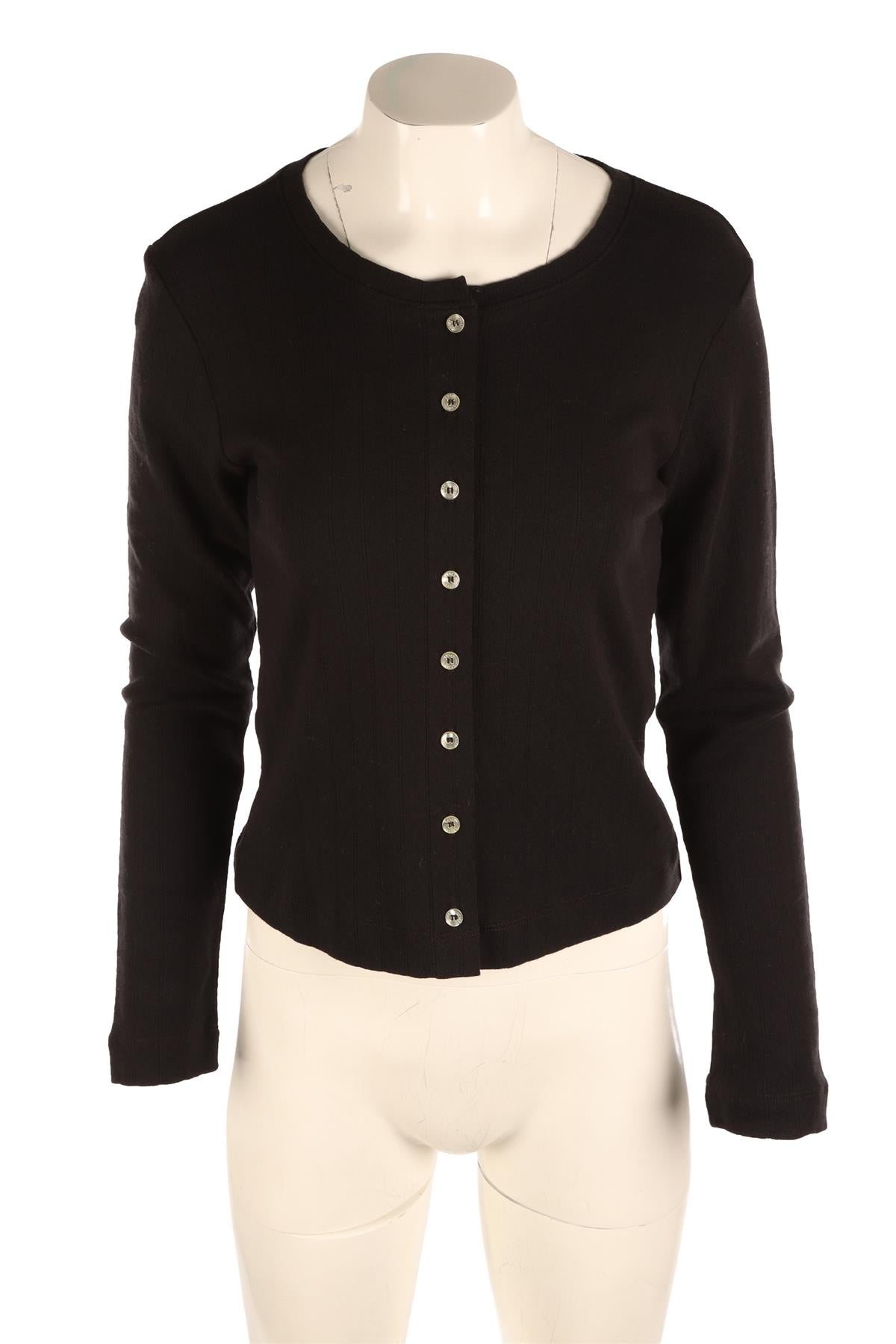LESET BLACK COTTON CARDIGAN SMALL