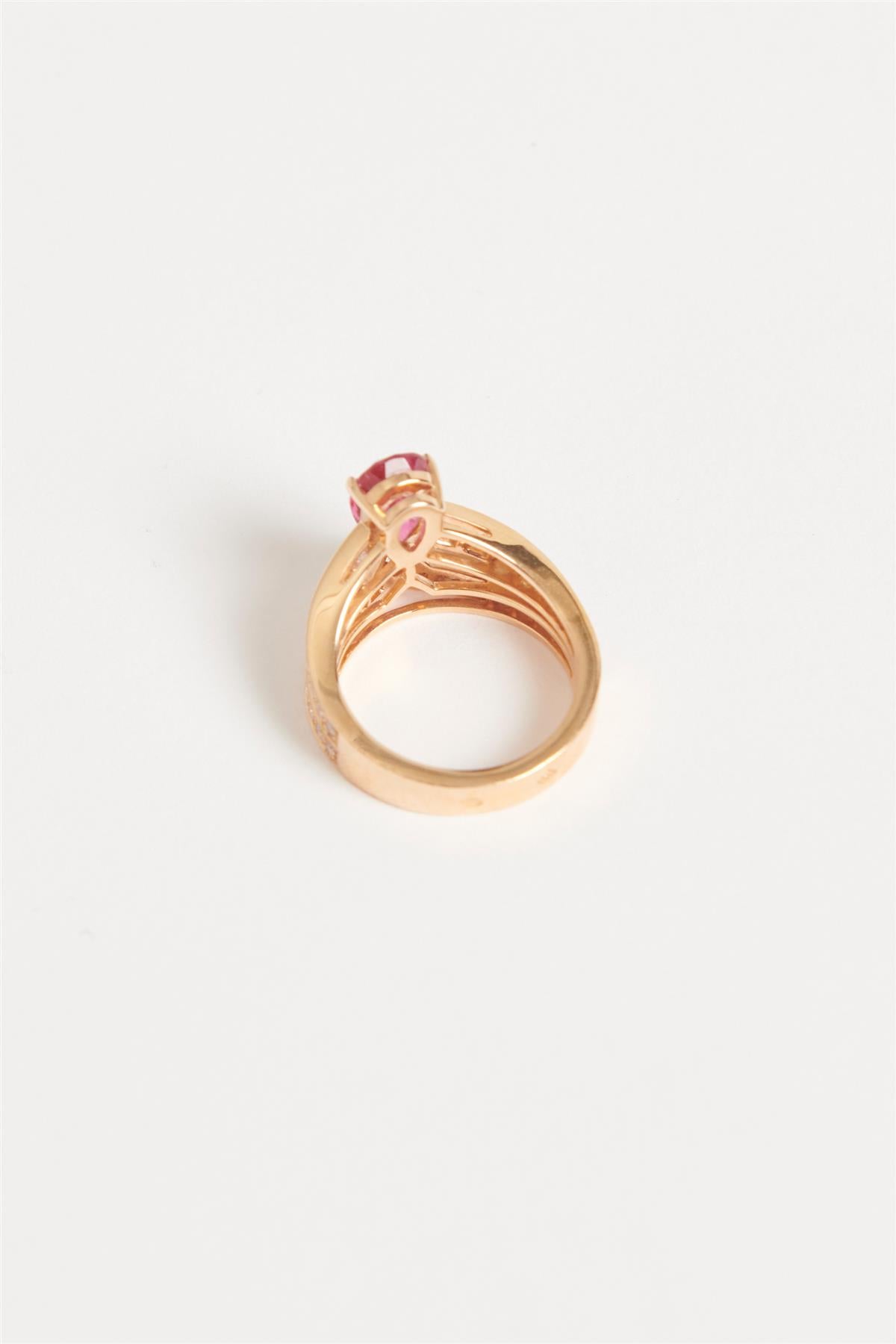 CHAUMET PINK JOSÉPHINE TIARA 18K ROSE GOLD, RUBELLITE AND DIAMOND RING