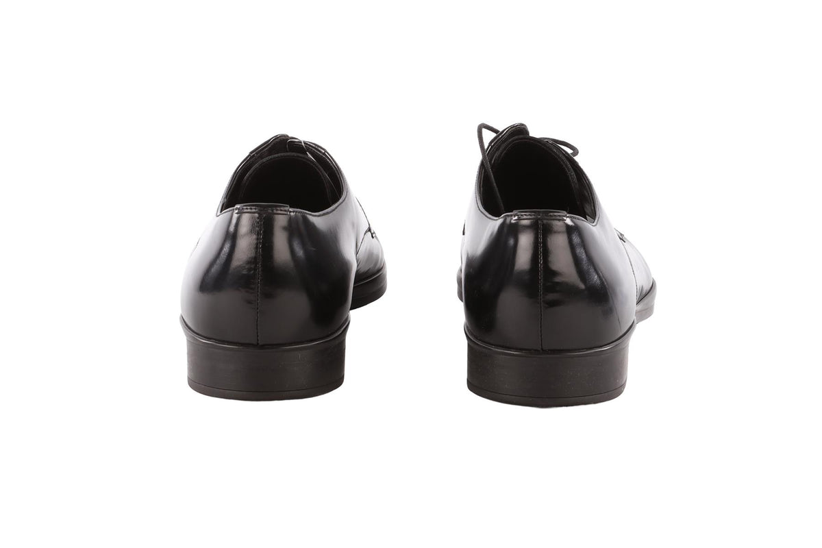 PRADA BLACK MEN'S PATENT LEATHER OXFORD SHOES EU 46 UK 12 US 13