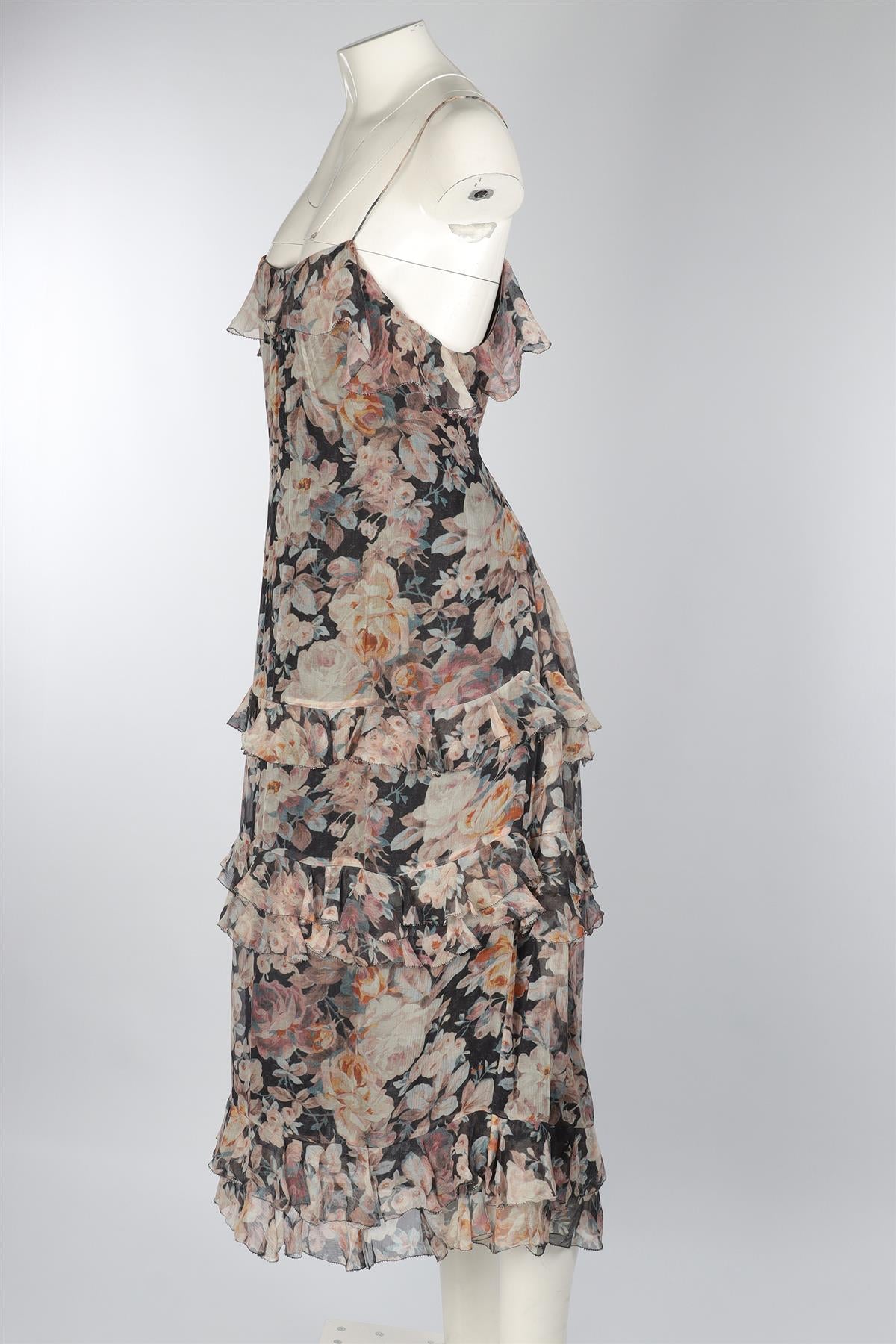 ZIMMERMANN MULTI SILK MAXI DRESS 3 UK 14