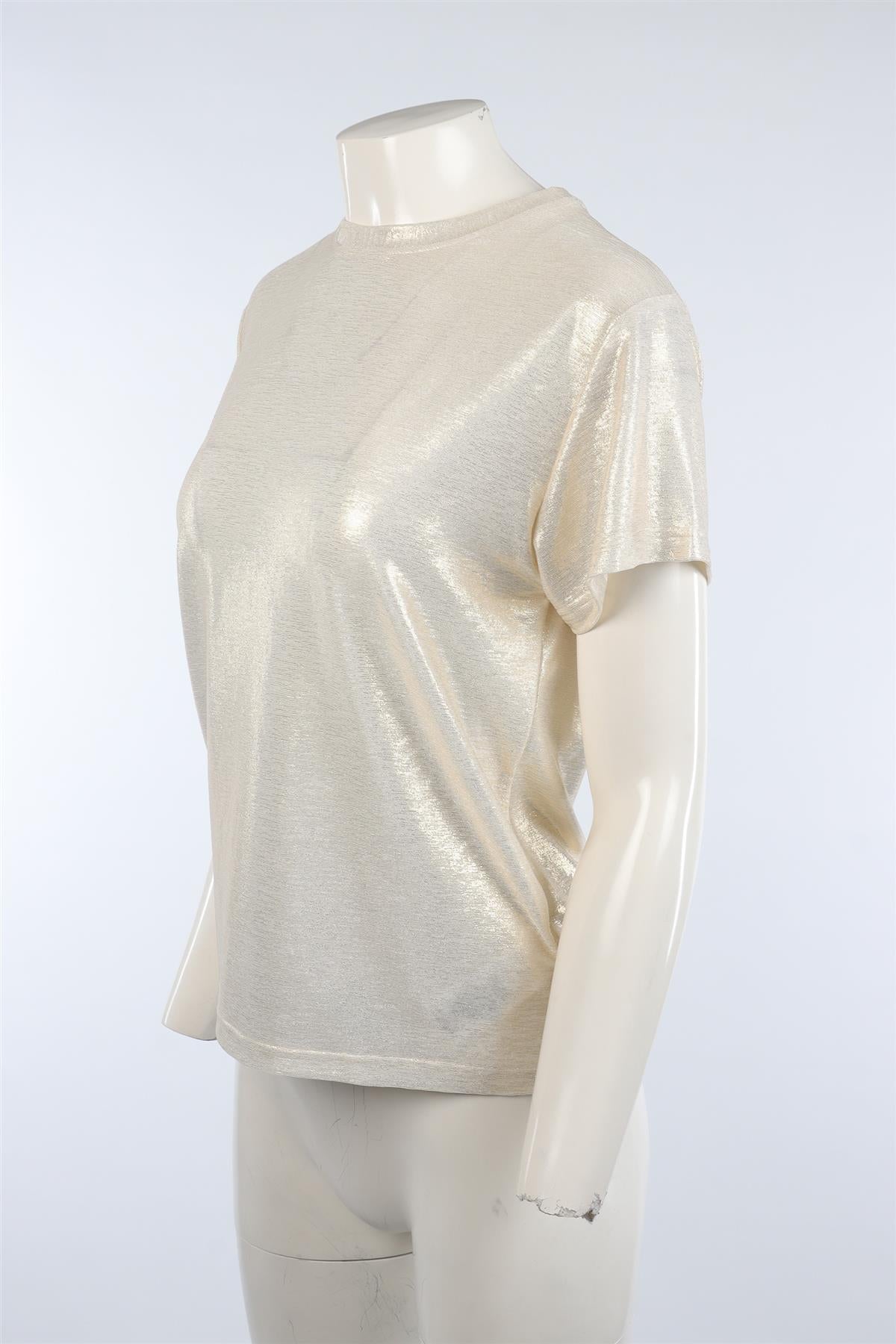MAJE GOLD JERSEY T-SHIRT 0 UK 6 US 2