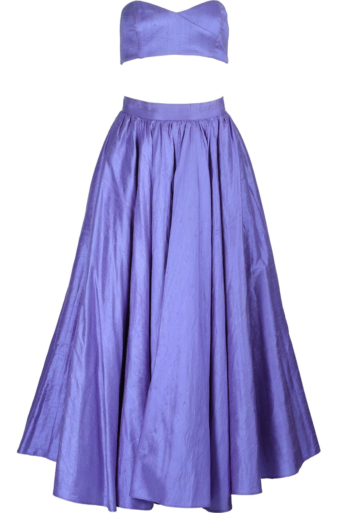 NEW ARRIVALS BLUE WOVEN TOP AND SKIRT FR 36 UK 8