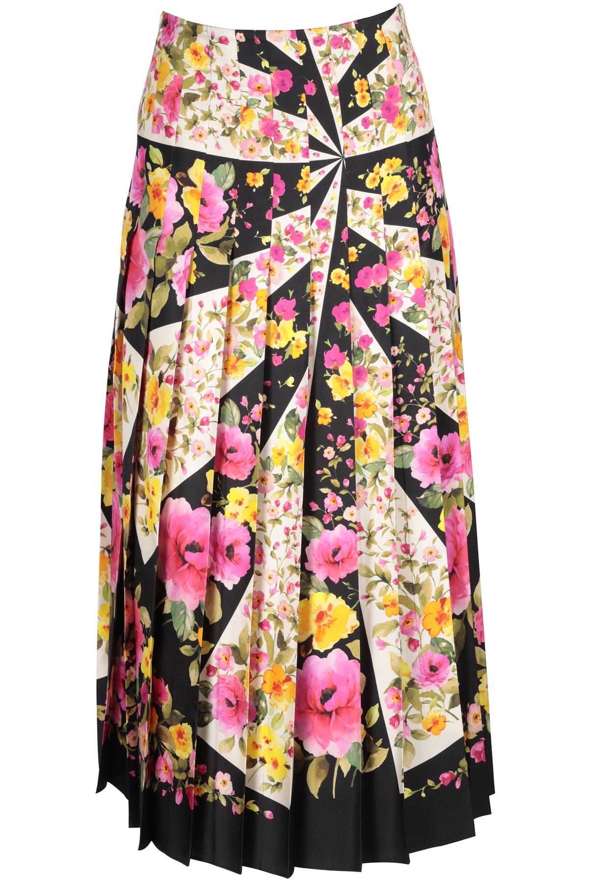 GUCCI MULTI SILK MIDI SKIRT IT 44 UK 12