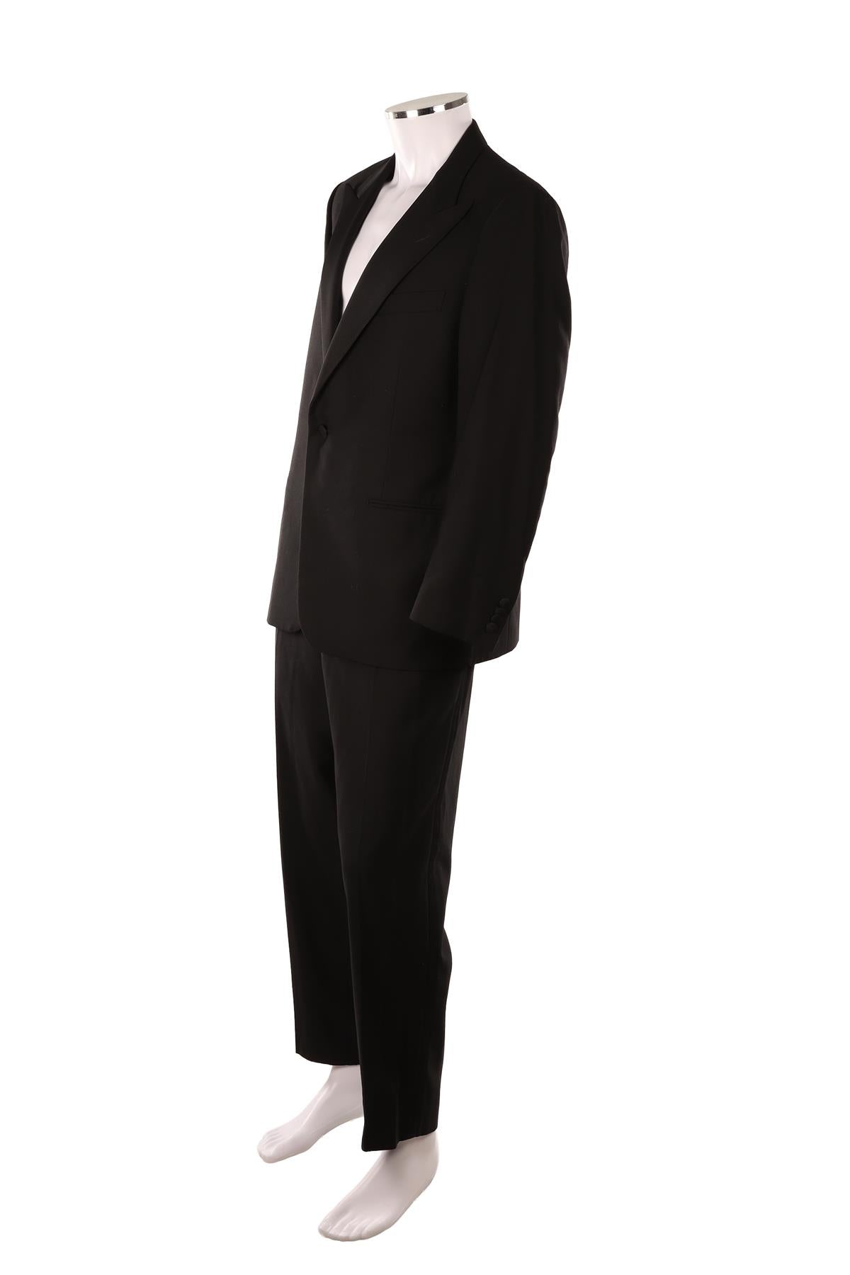CORNELIANI BLACK MEN'S WOOL TWO PIECE SUIT IT 52 UK/US 42