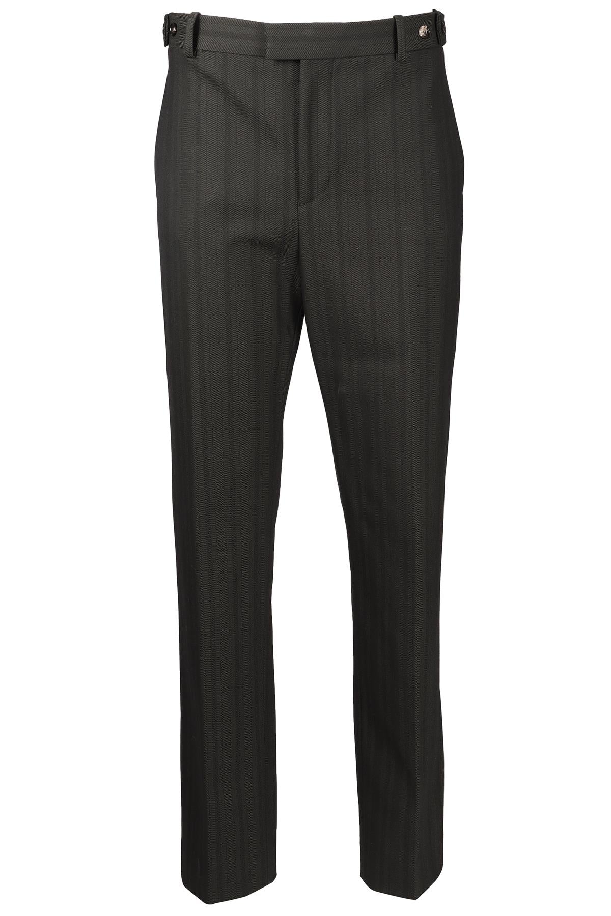 BOTTEGA VENETA GREEN WOOL STRAIGHT LEG PANTS IT 40 UK 8
