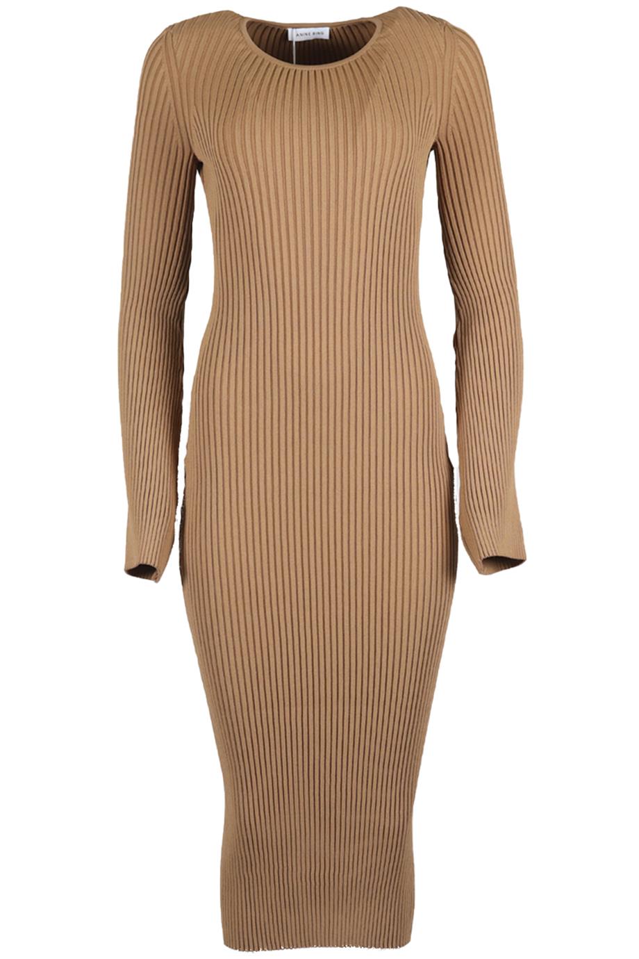 ANINE BING RIBBED KNIT MIDI DRESS MEDIUM