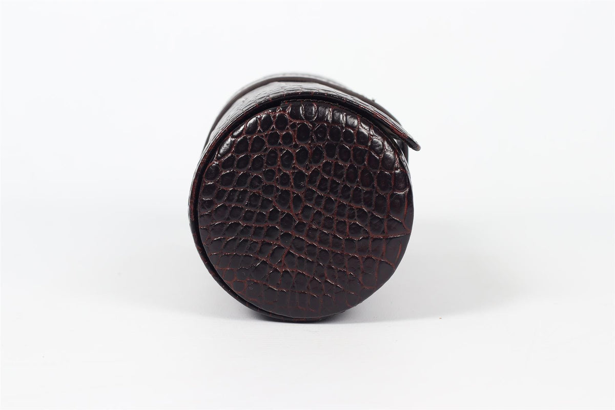 SMYTHSON OF BOND STREET CROC EFFECT LEATHER JEWELLERY CASE