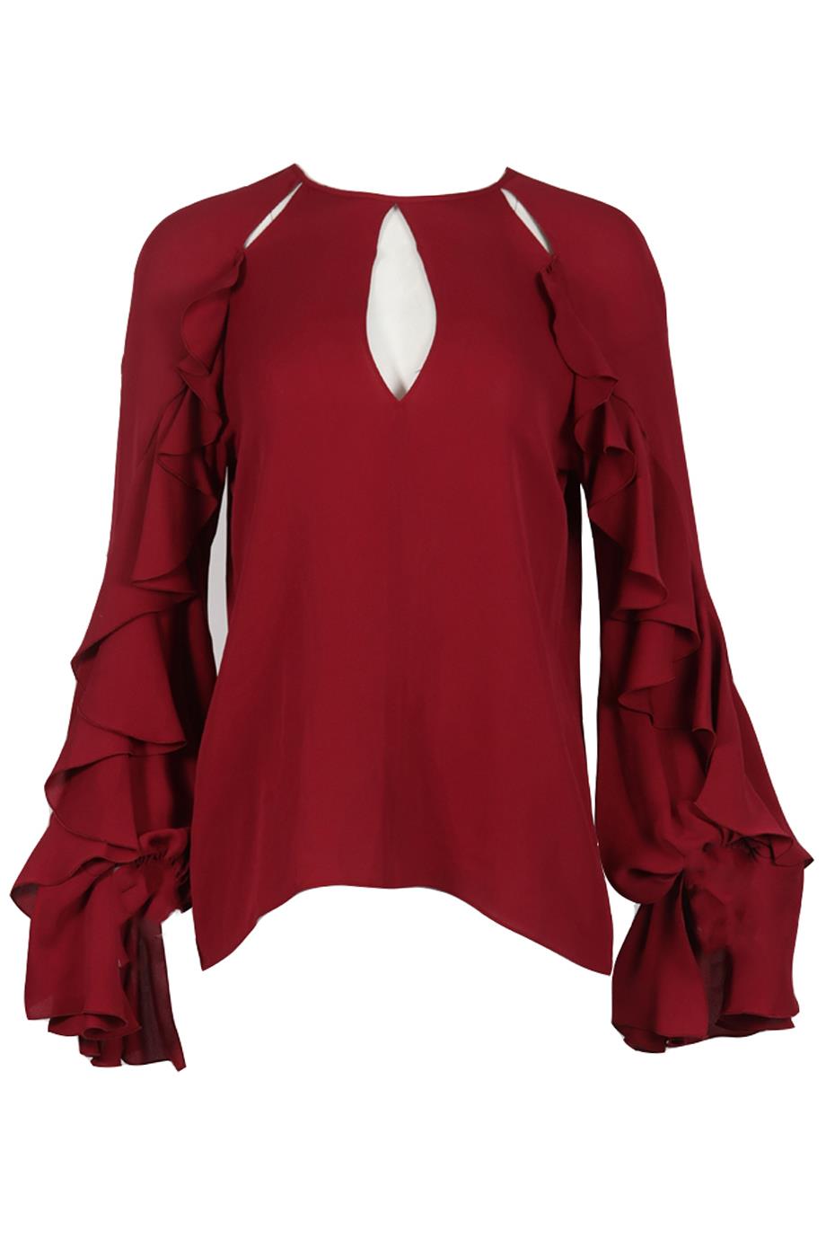 GIAMBATTISTA VALLI CUTOUT SILK TOP MEDIUM