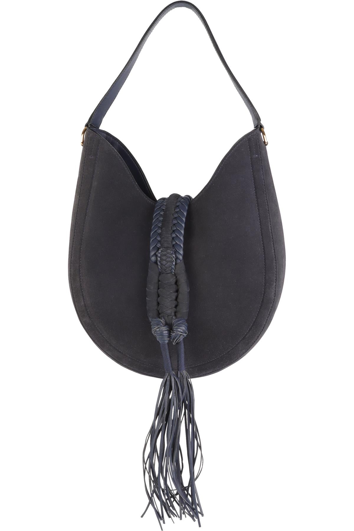 ALTUZARRA NAVY GHIANDA SUEDE SHOULDER BAG