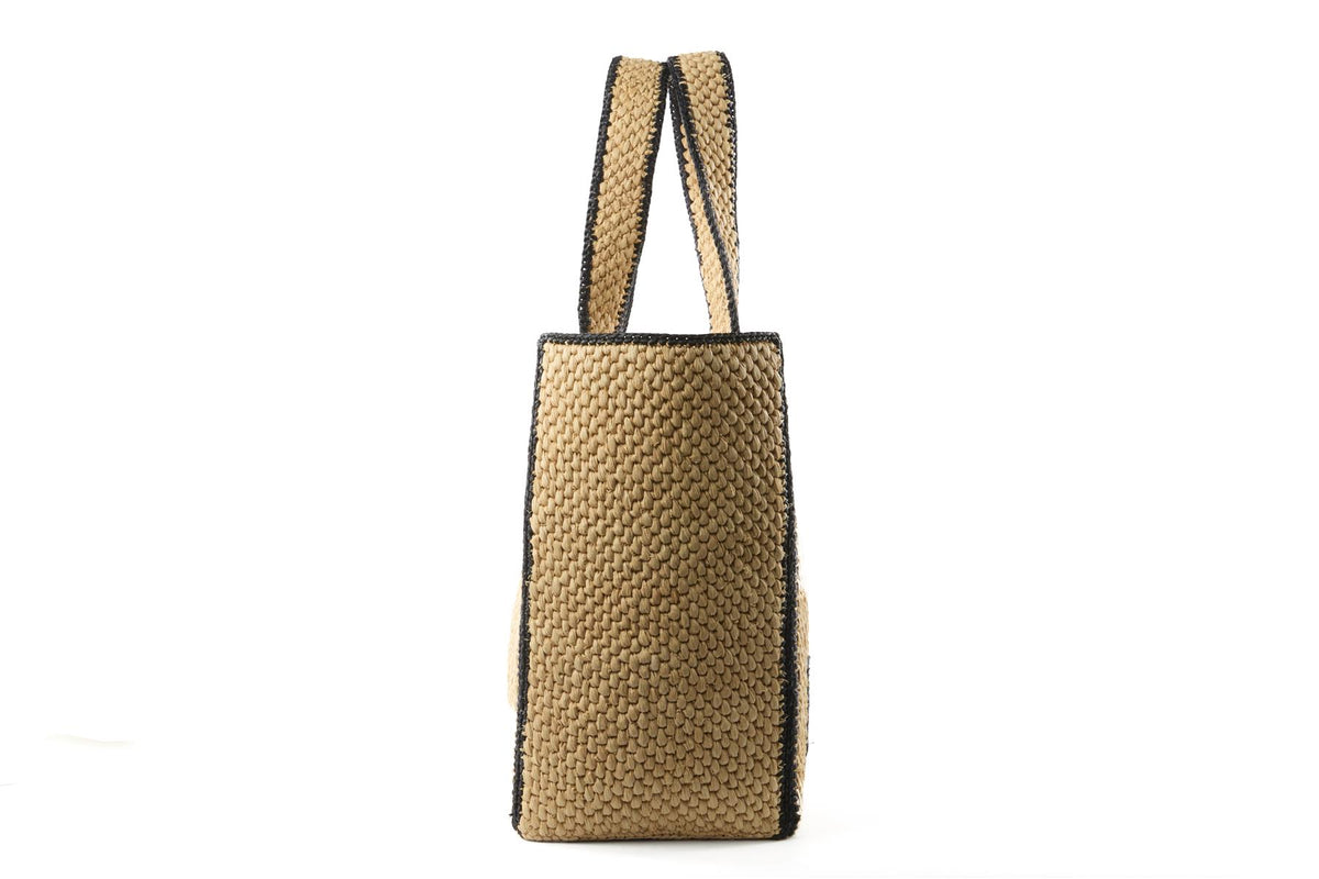 LOEWE BEIGE LARGE RAFFIA TOTE BAG