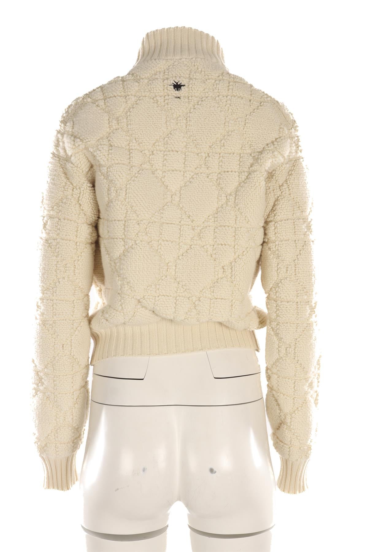 CHRISTIAN DIOR CREAM WOOL CARDIGAN FR 38 UK 10