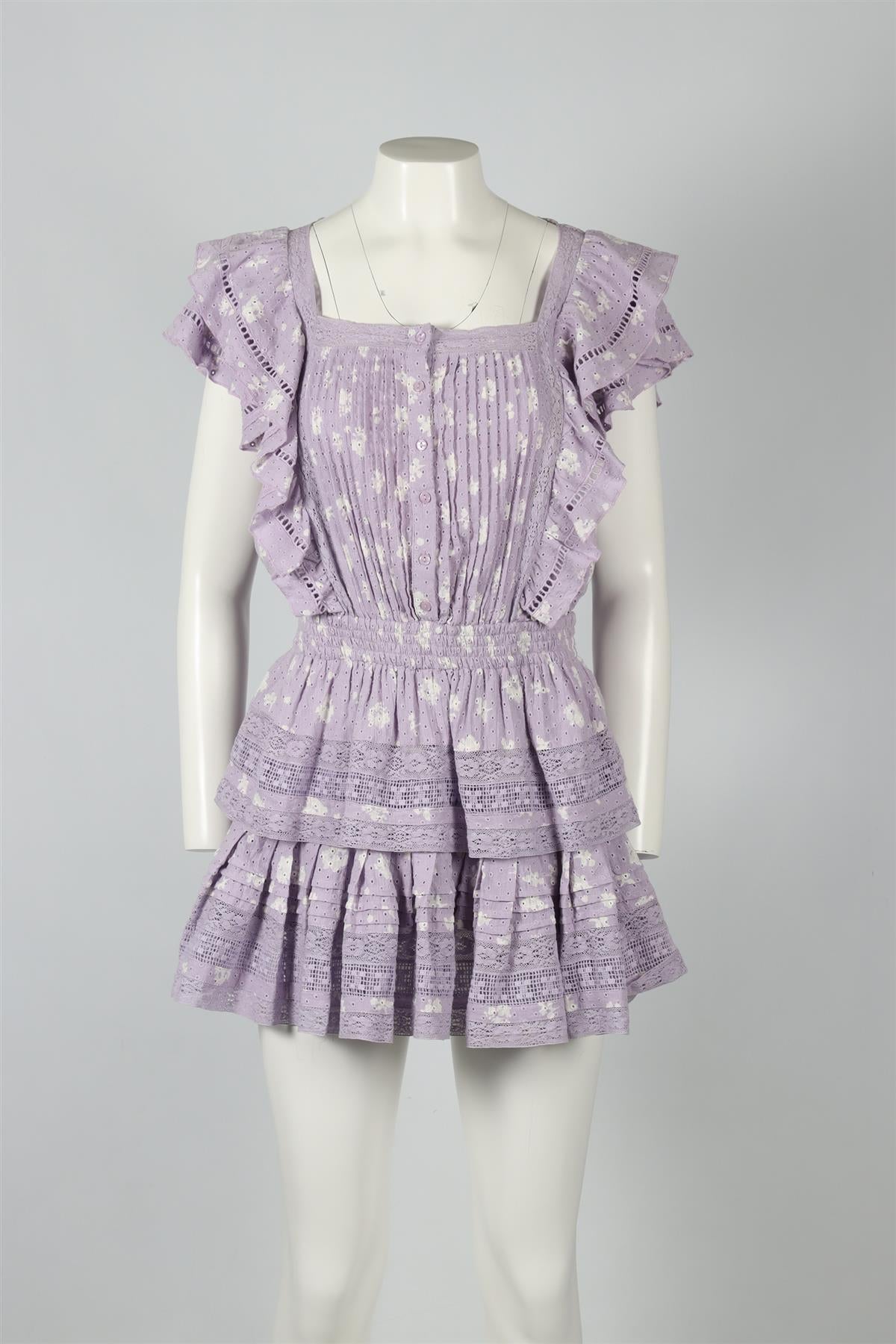 MAIA BERGMAN PURPLE COTTON MINI DRESS SMALL