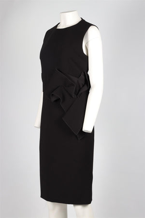 BOTTEGA VENETA BLACK CREPE MIDI DRESS IT 46 UK 14