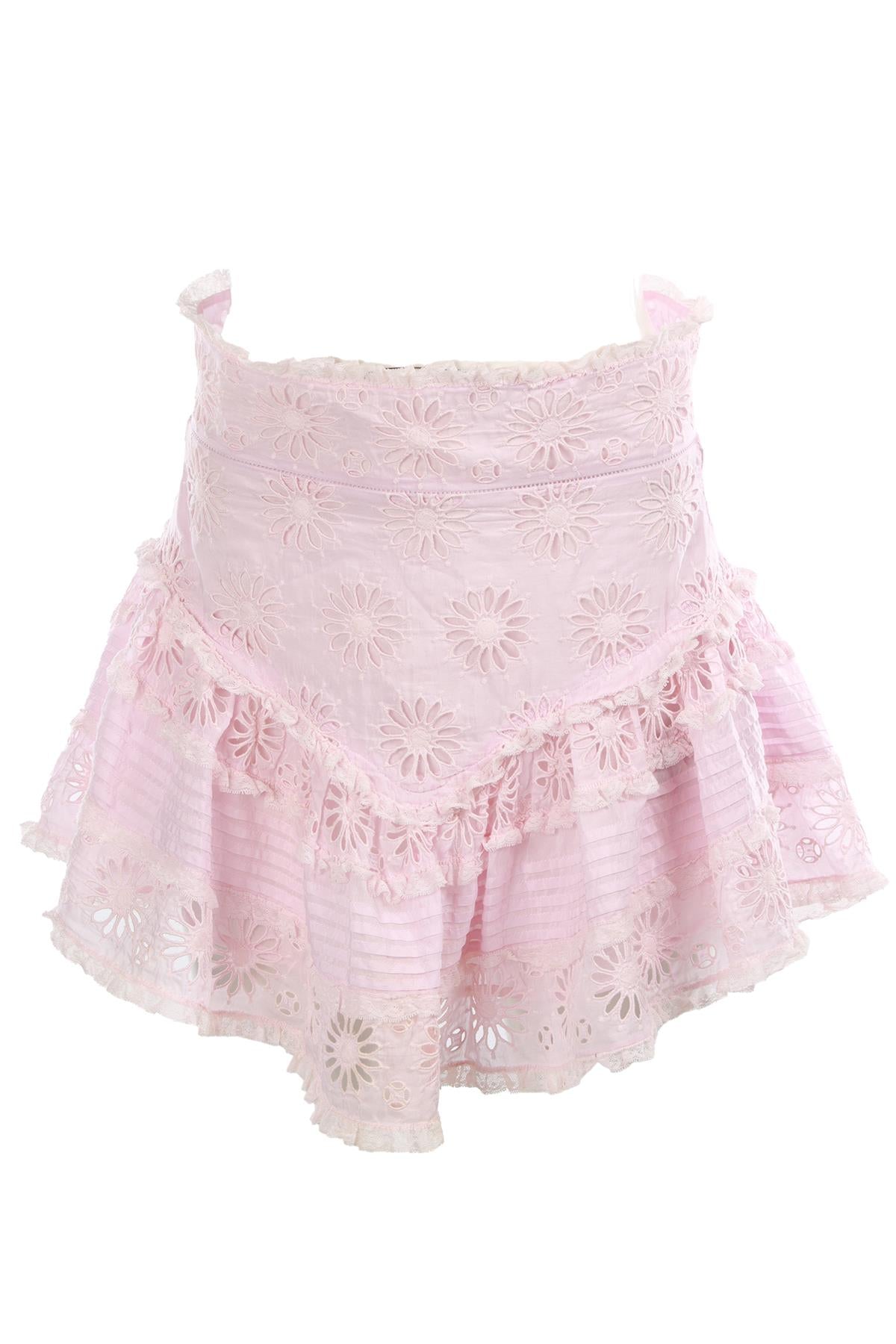 ISABEL MARANT PINK COTTON MINI SKIRT FR 40 UK 12