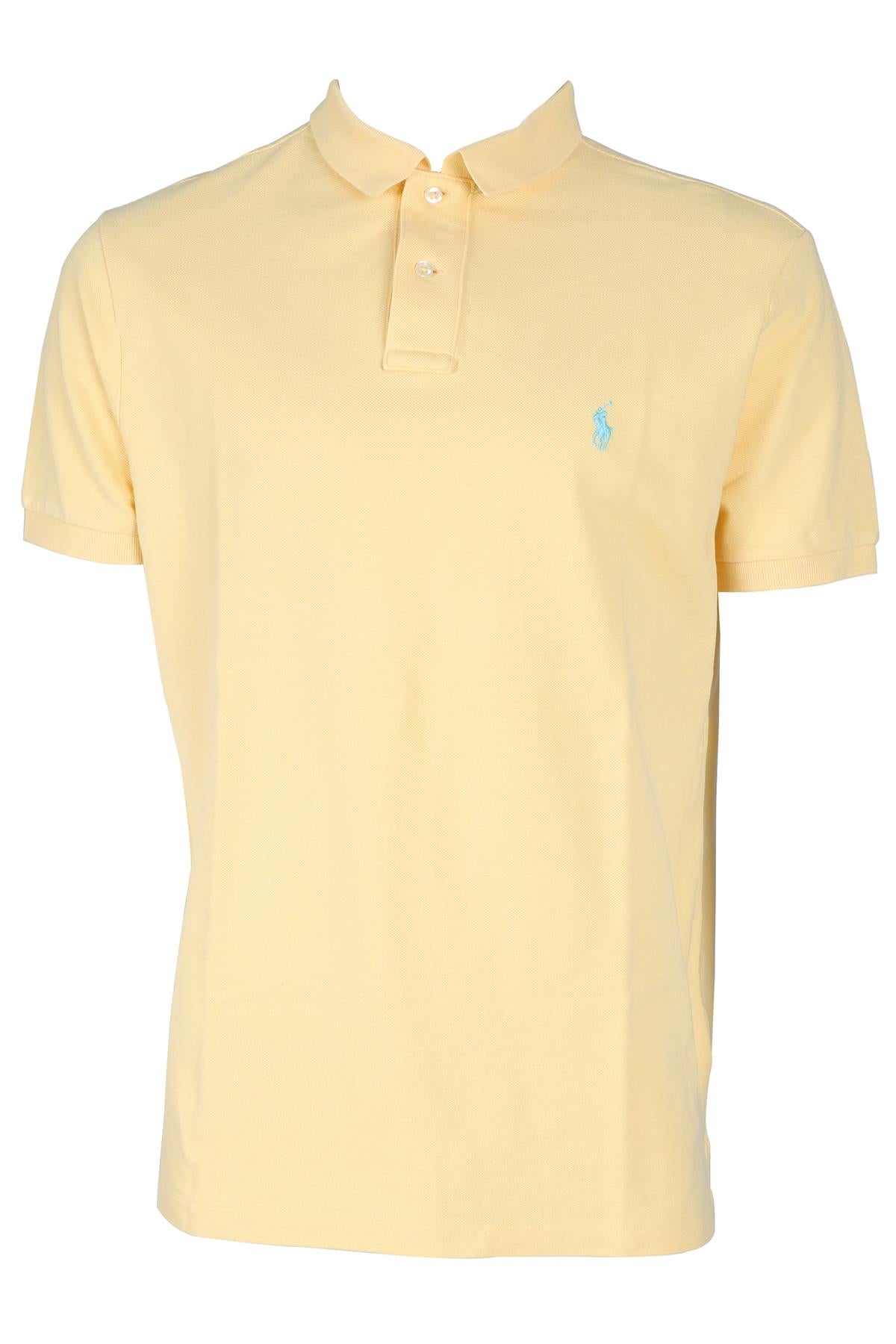 POLO RALPH LAUREN YELLOW MEN'S COTTON POLO SHIRT LARGE