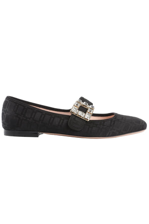 ROGER VIVIER BLACK FABRIC BALLET FLATS EU 38 UK 5 US 8