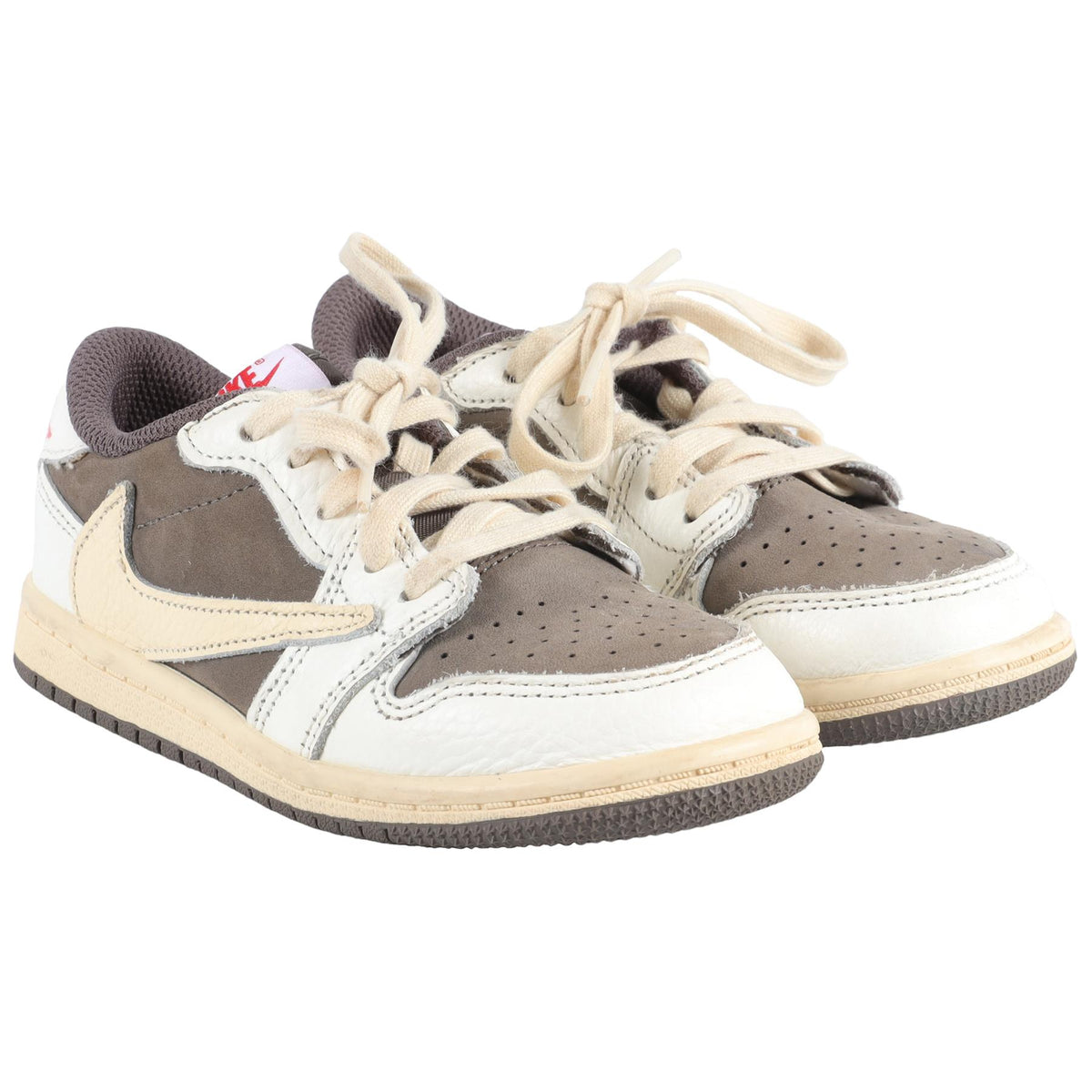 NIKE + TRAVIS SCOTT BROWN KIDS AIR JORDAN 1 REVERSE MOCHA SNEAKERS EU 27 UK 9.5 US 10