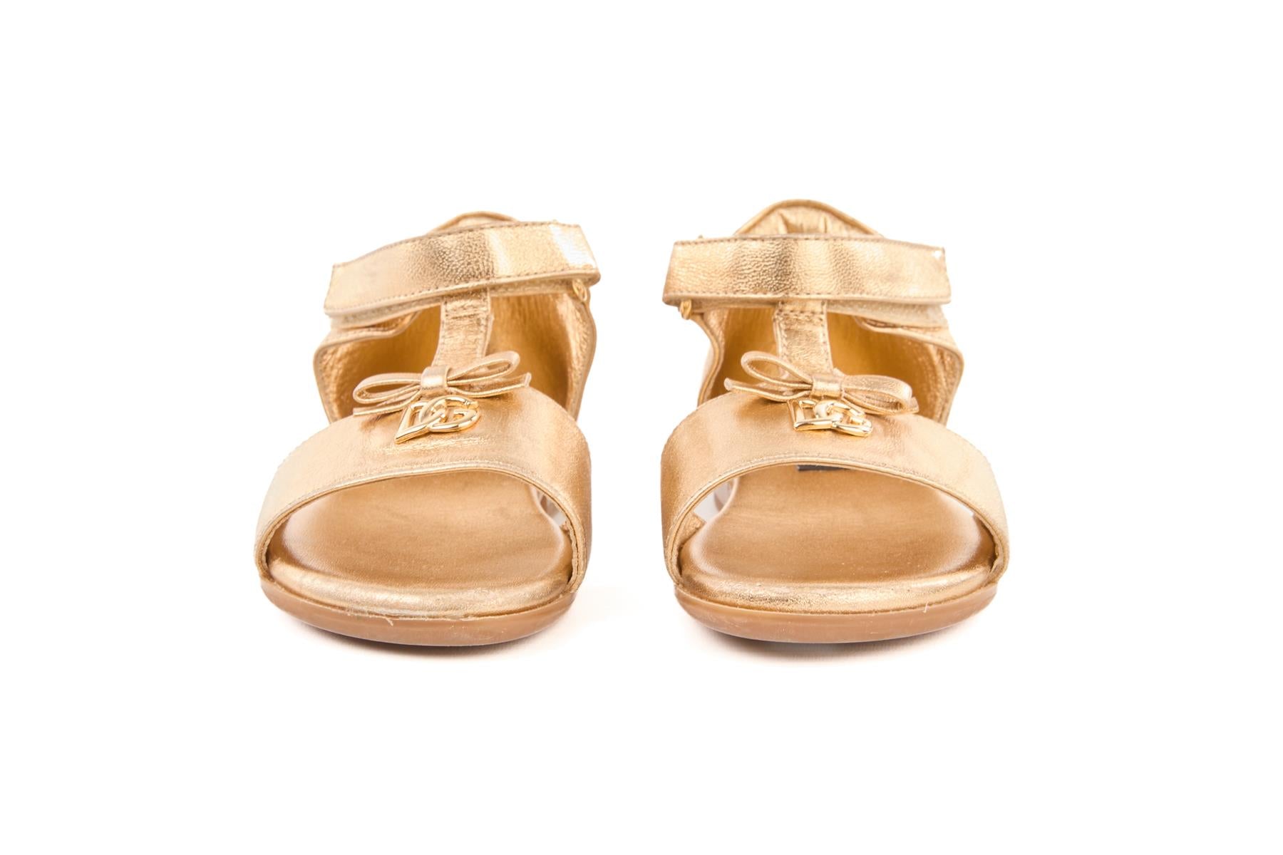 DOLCE & GABBANA GOLD KIDS GIRLS SANDALS EU 24 UK 7 US 8