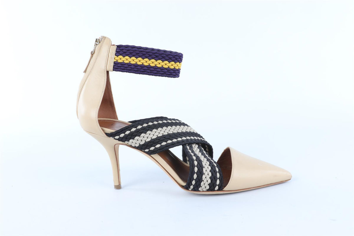 MALONE SOULIERS + ROKSANDA BEIGE LEATHER PUMPS EU 38.5 UK 5.5 US 8.5
