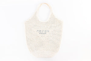 PRADA WHITE RAFFIA TOTE BAG