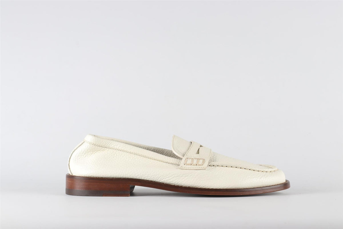 MANOLO BLAHNIK WHITE MEN'S LEATHER LOAFERS EU 41 UK 7 US 8