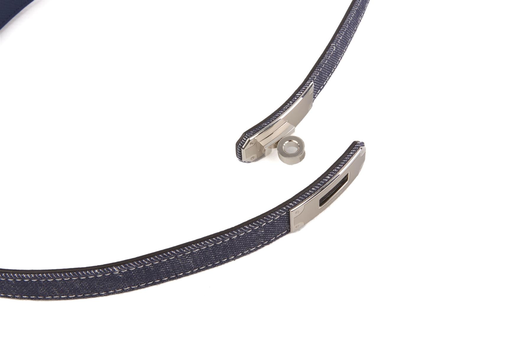 HERMÈS BLUE 2024 KELLY 18 MM DENIM WAIST BELT
