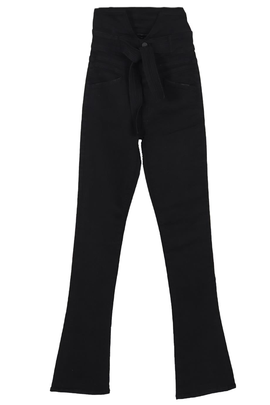 MOTHER BELTED HIGH RISE FLARED JEANS W24 UK 6