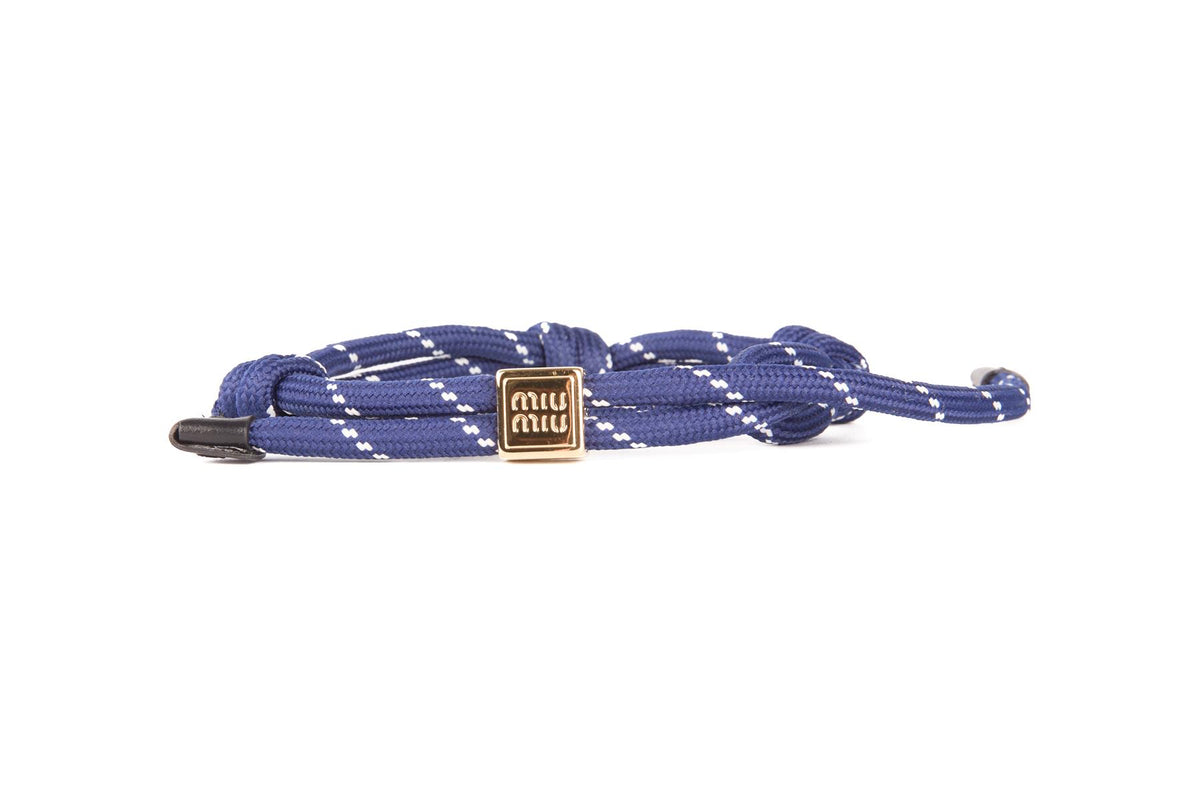 MIU MIU NAVY CORD BRACELET ONE SIZE