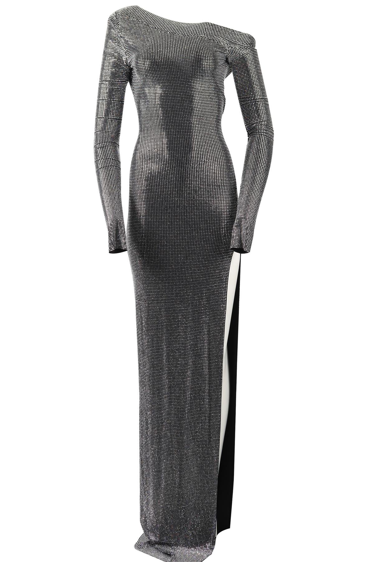 ALEXANDER TEREKHOV CRYSTAL AND JERSEY MAXI DRESS IT 40 UK 8