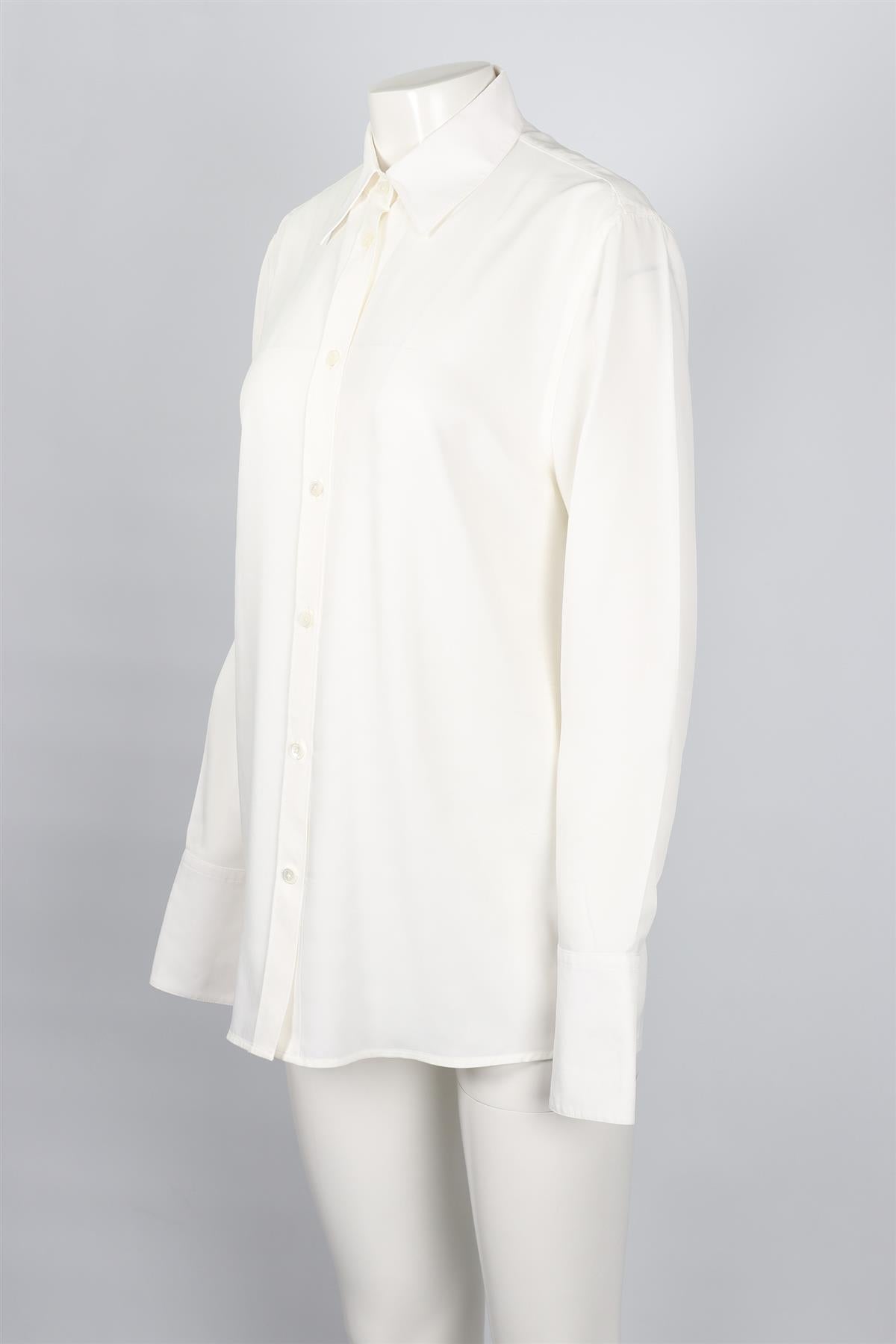 HELMUT LANG WHITE SATIN SHIRT MEDIUM