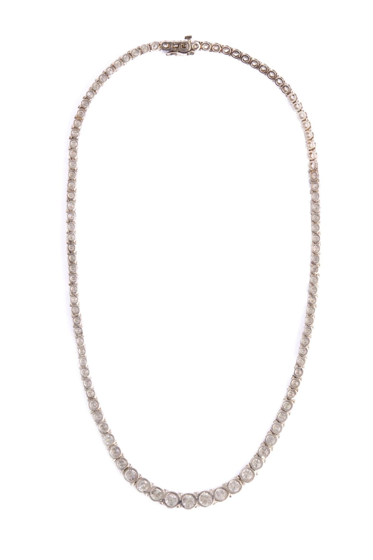 14K WHITE GOLD 11.5CTS DIAMOND NECKLACE