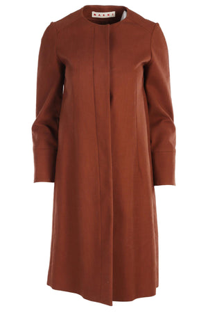 MARNI BROWN COTTON COAT IT 36 UK 4