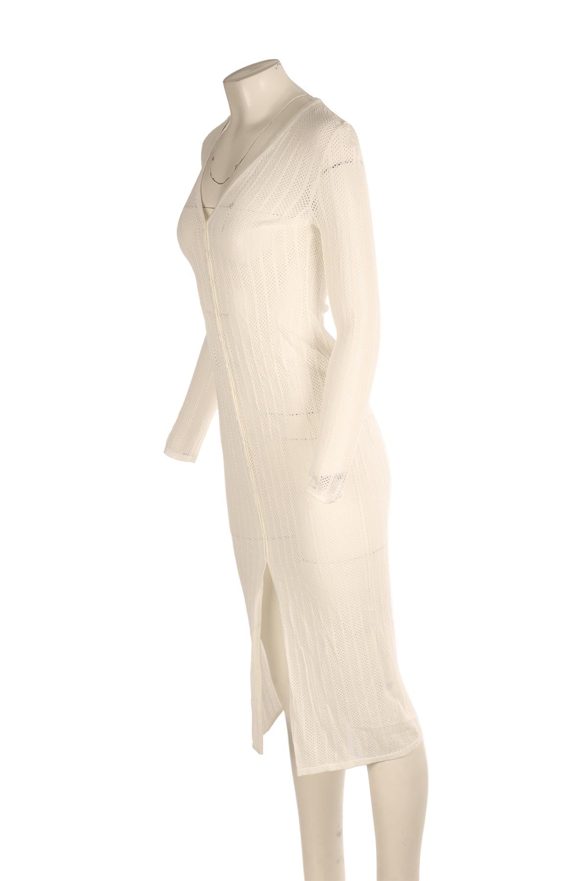 STAUD WHITE KNIT MAXI DRESS SMALL