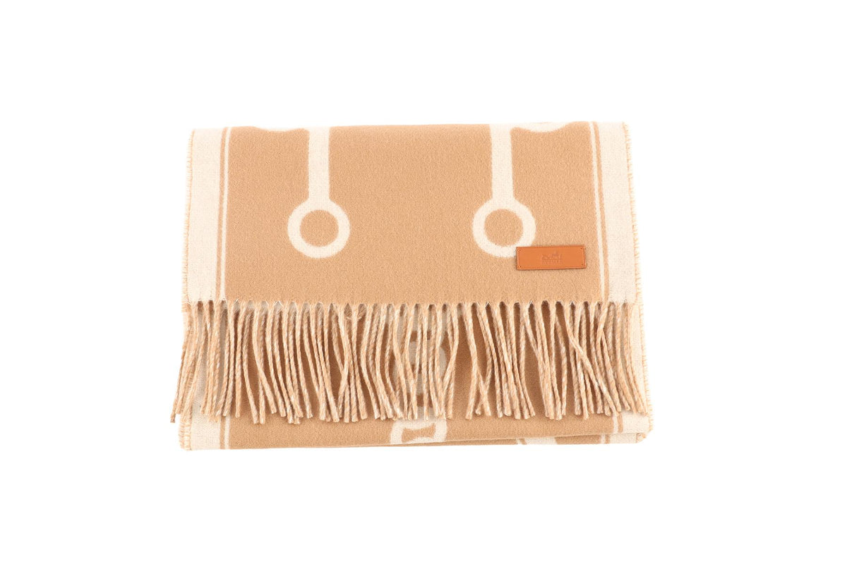 HERMÈS BEIGE CASAQUE MORS CASHMERE SCARF