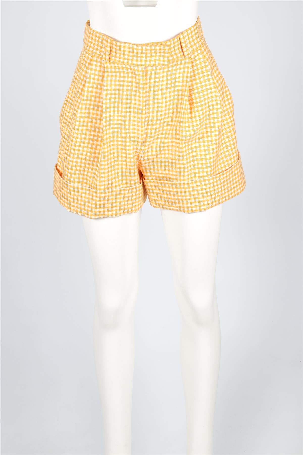 MIU MIU YELLOW WOOL SHORTS IT 40 UK 8