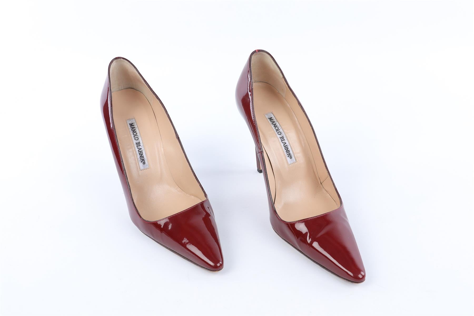 MANOLO BLAHNIK RED PATENT LEATHER PUMPS EU 38 UK 5 US 8