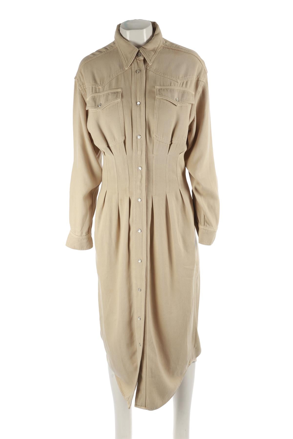 ISABEL MARANT ÉTOILE BEIGE WOVEN MIDI DRESS FR 36 UK 8