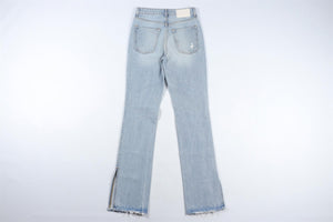 GRLFRND BLUE HIGH RISE STRAIGHT LEG JEANS W24 UK 6