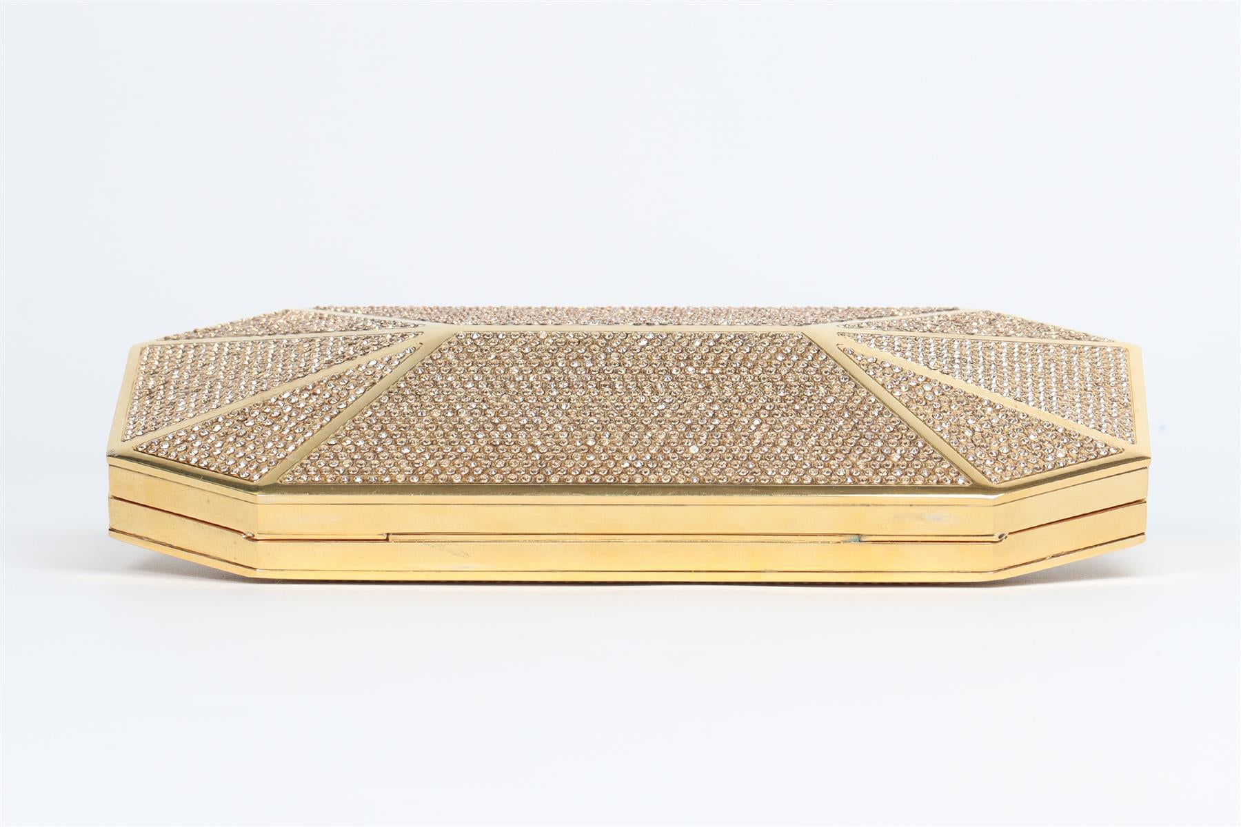 THE STARK GOLD CRYSTAL AND METAL CLUTCH