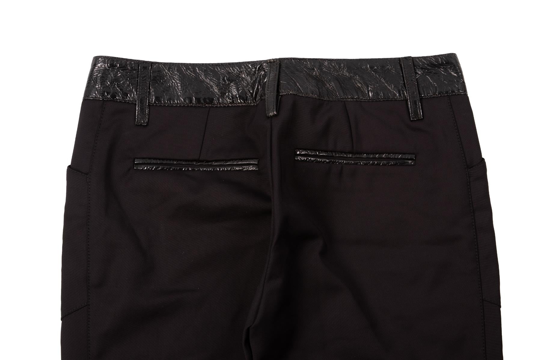 DOLCE & GABBANA BLACK COTTON STRAIGHT LEG PANTS IT 38 UK 6