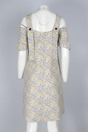 EUDON CHOI YELLOW COTTON MIDI DRESS IT 38 UK 6