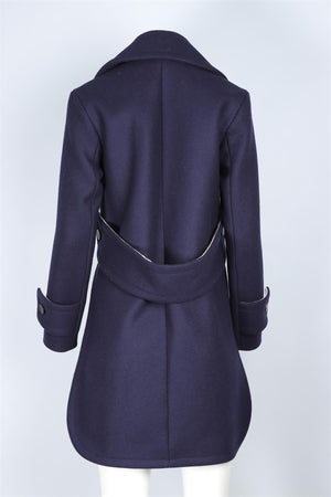 EUDON CHOI NAVY WOOL COAT UK 6